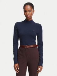 Tommy Hilfiger Golf WW0WW51383 Granatowy Regular Fit. Niebieskie golfy damskie Tommy Hilfiger, xs, bez wzorów, z bawełny, bez ramiączek. Za 409.99 zł.