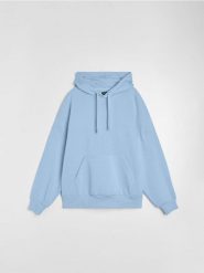 Bluza z kapturem comfort fit z domieszką bawełny - niebieski. Niebieskie bluzy z kapturem męskie Sinsay, l, z bawełny. Za 39.99 zł.