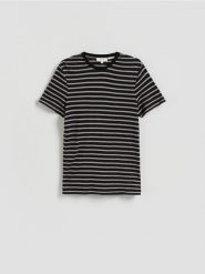 T-shirt regular z lnem - brązowy. Brązowe t-shirty męskie Reserved, l, bez wzorów, z dzianiny, bez kołnierzyka. Za 159.99 zł.