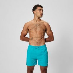 Spodenki szorty męskie kąpielowe Speedo Essentials Watershort. Niebieskie kąpielówki męskie Speedo, m, bez wzorów, z materiału, na fitness i siłownię. Za 103.98 zł.
