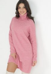 Różowa Sukienka Classificator. Czerwone sukienki damskie Born2be, na co dzień, na jesień, l, bez wzorów, z dzianiny, bez kołnierzyka, bez ramiączek, mini, proste. Za 139.99 zł.