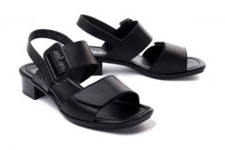 RIEKER 62663-01 black, sandały damskie. Czarne sandały damskie Rieker, bez wzorów, bez obcasa, na obcasie. Za 209.93 zł.