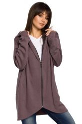 Brązowa Bluza Asymetryczna z Kapturem. Brązowe bluzy z kapturem damskie MOE, l, z bawełny. Za 269.90 zł.