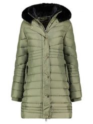 Geographical Norway Płaszcz pikowany "Biensur" w kolorze zielonym rozmiar: XL. Zielone płaszcze damskie Geographical Norway, xl, bez wzorów. Za 246.53 zł.