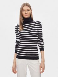 Tommy Hilfiger Golf WW0WW40678 Niebieski Slim Fit. Niebieskie golfy damskie Tommy Hilfiger, xs, bez wzorów, z syntetyku, bez ramiączek. Za 599.99 zł.