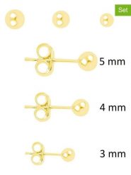 Miu Silver Pozłacane kolczyki-wkrętki (3 szt.) rozmiar: onesize. Szare kolczyki damskie Miu Silver, pozłacane. Za 78.99 zł.