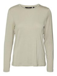 Vero Moda Koszulka w kolorze kremowym rozmiar: XL. Brązowe bluzki damskie Vero Moda, xl, bez wzorów, bez kołnierzyka, bez ramiączek. Za 48.28 zł.