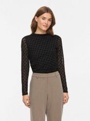 Vila Bluzka "Rikke" w kolorze czarnym rozmiar: XL. Czarne bluzki damskie Vila, xl, bez wzorów, bez kołnierzyka, bez ramiączek. Za 109.95 zł.
