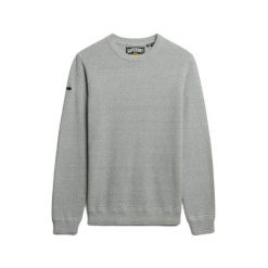 Lekki bawełniany sweter z teksturą Superdry. Szare swetry męskie Superdry., na zimę, m, bez wzorów, z bawełny, bez kołnierzyka. Za 349.55 zł.