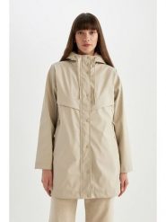 DeFacto Kurtka przeciwdeszczowa w kolorze beżowym rozmiar: XS. Brązowe kurtki przeciwdeszczowe damskie DeFacto, xs, bez kaptura. Za 165.99 zł.