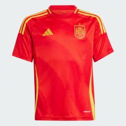 Koszulka Spain 24 Home. Czerwone bluzki sportowe damskie Adidas, l, z aplikacjami, z materiału, bez ramiączek. Za 344.75 zł.