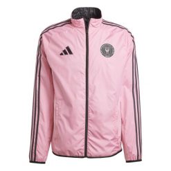 Kurtka dresowa Inter Miami FC 2024/25. Czerwone kurtki męskie Adidas, bez wzorów, z dresówki, sportowe, bez kaptura. W wyprzedaży za 378.00 zł.