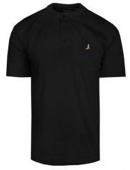 T-Shirt z Dekoltem na Guziki - Brave Soul - Czarny. Czarne t-shirty męskie Brave Soul, na lato, m, bez wzorów, z bawełny, bez kołnierzyka. Za 59.00 zł.