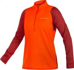 Damska koszulka z polaru Endura SIngleTrack. Czerwone topy sportowe damskie ENDURA, na jesień, xs, bez wzorów, z materiału, bez ramiączek. Za 269.99 zł.
