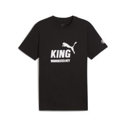 Męska koszulka Manchester City KING z logo PUMA Black. Czarne t-shirty sportowe męskie Puma, m, bez ramiączek, do piłki nożnej. Za 139.00 zł.