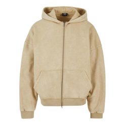 Bluza Męska 90´s Stone Wash Heavyweight Full Zip Hoodie. Brązowe bluzy bez kaptura męskie Urban Classics, m. Za 290.99 zł.