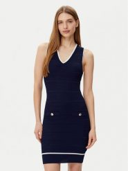 Guess Sukienka codzienna 5RGK99 5640Z Granatowy Regular Fit. Niebieskie sukienki damskie Guess, na co dzień, z aplikacjami, z wiskozy, bez kołnierzyka, bez ramiączek, proste. Za 379.99 zł.
