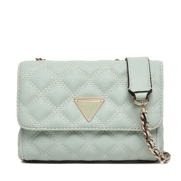 Torebka Guess. Zielone torebki klasyczne damskie Guess, z aplikacjami, wizytowe, bez kołnierzyka, bez ramiączek. Za 489.99 zł.