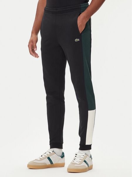 Lacoste Spodnie dresowe XH5923 Czarny Regular Fit. Czarne spodnie dresowe męskie Lacoste, bez wzorów, z bawełny. Za 339.99 zł.