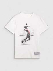 4F T-shirt regular z nadrukiem siatkarskim męski - biały 3XL. Białe t-shirty męskie 4f, l, bez wzorów, z bawełny, bez kołnierzyka. Za 69.99 zł.