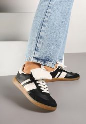 Czarne Sneakersy Tenisówki Ozdobione Wywinięciem Myrloria. Czarne trampki i tenisówki damskie Born2be, bez wzorów, z jeansu. Za 84.99 zł.