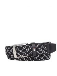 Tommy Hilfiger Pasek Męski Adan 3.5 Elastic AM0AM12051 Czarny. Czarne paski męskie Tommy Hilfiger, bez wzorów, z materiału. Za 259.99 zł.