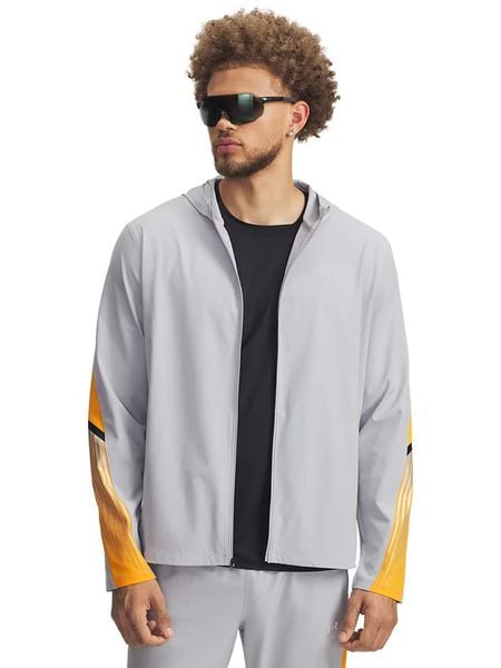 Under Armour Kurtka w kolorze szaro-żółtym do biegania rozmiar: L. Szare kurtki outdoor męskie Under Armour, l, bez wzorów, bez kaptura. Za 228.38 zł.
