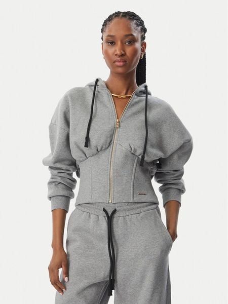 Just Cavalli Bluza 81PAIE22 CF102 Szary Slim Fit. Szare bluzy bez kaptura damskie Just Cavalli, l, z bawełny. Za 1,001.99 zł.