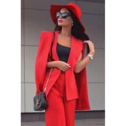 Żakiet BERNADETA RED. Czerwone marynarki i żakiety damskie Żakiet BERNADETA RED, l, bez wzorów. W wyprzedaży za 99.00 zł.