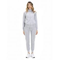 Bluza z zamek błyskawiczny na co dzień na siłownię. Szare bluzy bez kaptura damskie LEONE 1947 APPAREL, s, z bawełny. W wyprzedaży za 224.31 zł.