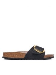 Birkenstock Klapki Madrid Big Buckle 1032965 Czarny. Czarne klapki damskie Birkenstock, bez wzorów, ze skóry, bez obcasa. Za 494.99 zł.