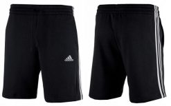 Spodenki męskie adidas Essentials Fleece 3-Stripes. Czarne szorty sportowe męskie Adidas, m, z bawełny, na fitness i siłownię. Za 134.99 zł.
