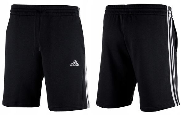 Spodenki męskie adidas Essentials Fleece 3-Stripes. Czarne szorty sportowe męskie Adidas, m, z bawełny, na fitness i siłownię. Za 134.99 zł.