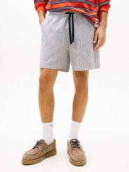 Tommy Jeans lniane szorty bermudy Kobiety Bawełna biały, XL. Białe szorty damskie Tommy Jeans, bez wzorów, z bawełny. Za 229.95 zł.