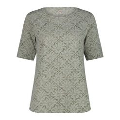 Koszulka z jerseyu w starzonym stylu z nadrukiem kwiatowym damska CMP. Zielone t-shirty damskie CMP, xl, bez wzorów, z bawełny, bez kołnierzyka. Za 159.50 zł.