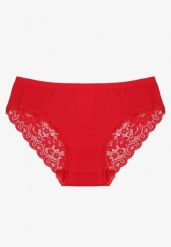 Czerwone Majtki Figi Zdobione Koronką Venissella. Czerwone figi damskie Born2be, l, z aplikacjami, z bawełny. Za 9.99 zł.