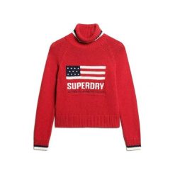 Sweter damski z golfem Superdry Americana. Czerwone golfy damskie Superdry., bez wzorów, bez ramiączek. Za 392.65 zł.