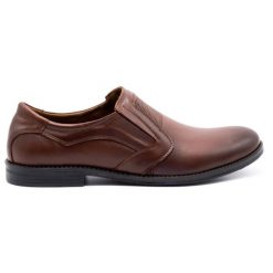 Olivier Eleganckie buty męskie 283T2 Lu brązowe. Brązowe buty wizytowe męskie bez zapięcia. Za 367.89 zł.