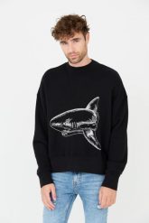 PALM ANGELS Czarna bluza Split Shark Crew. Czarne bluzy bez kaptura męskie PALM ANGELS, m. W wyprzedaży za 1,999.99 zł.