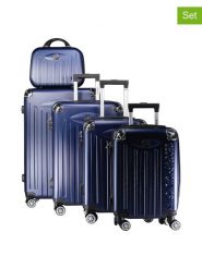 Geographical Norway 5-częściowy zestaw "Softless" w kolorze granatowym rozmiar: onesize. Niebieskie walizki Geographical Norway, bez wzorów, z materiału. Za 565.99 zł.