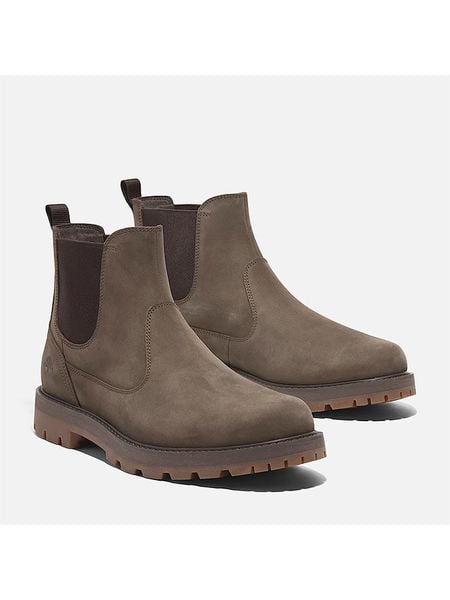 Timberland Skórzane sztyblety "Britton Road Mid" rozmiar: 41. Brązowe sztyblety męskie Timberland, bez zapięcia. Za 479.76 zł.