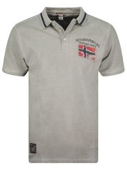 Geographical Norway Koszulka polo "Kotz" w kolorze szarym rozmiar: L. Szare koszulki polo męskie Geographical Norway, l, bez wzorów, z bawełny, bez ramiączek. Za 87.61 zł.