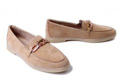 RIEKER REMONTE D2F00-62 beige, półbuty damskie. Brązowe półbuty damskie Rieker Remonte, bez wzorów, ze skóry, bez obcasa, na obcasie. Za 399.90 zł.