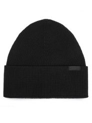 HUGO Czapka Sentyl 50569479 Czarny. Czarne czapki zimowe damskie Hugo, z bawełny. Za 209.99 zł.