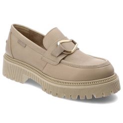 Beżowe Półbuty Nessi Eleganckie Buty Damskie. Brązowe półbuty damskie Nessi, bez wzorów, z jeansu, eleganckie, bez obcasa. Za 469.00 zł.