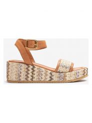 Unisa Skórzane sandały w kolorze jasnobrązowym na koturnie rozmiar: 40. Brązowe sandały damskie Unisa, bez wzorów, bez obcasa, na koturnie. Za 260.99 zł.