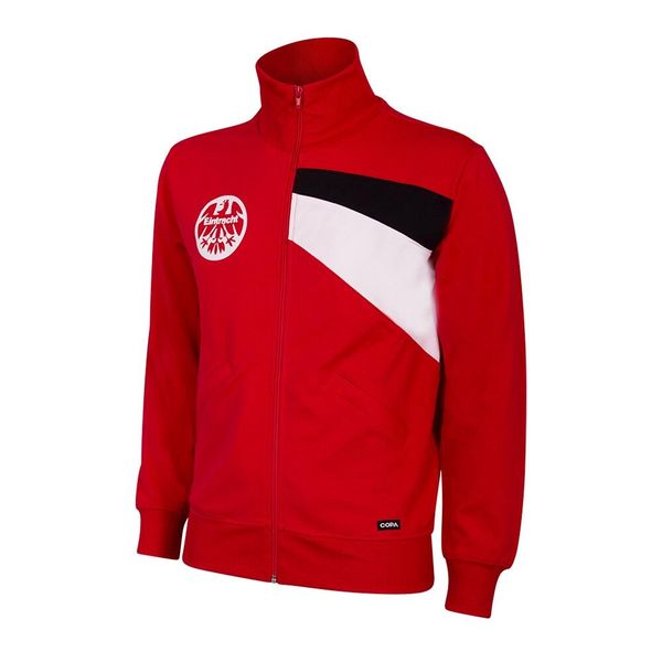 Kurtka/bluza piłkarska retro dla dorosłych Eintracht Frankfurt 1988 - Czerwona. Czerwone bluzy bez kaptura męskie COPA FOOTBALL, m, bez wzorów, retro, bez kaptura. Za 380.58 zł.