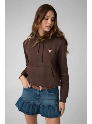 Guess Jeans Bluza W4YQ04 KC811 Brązowy ciemny Regular Fit. Brązowe bluzy bez kaptura damskie Guess Jeans, m, z bawełny. Za 349.99 zł.