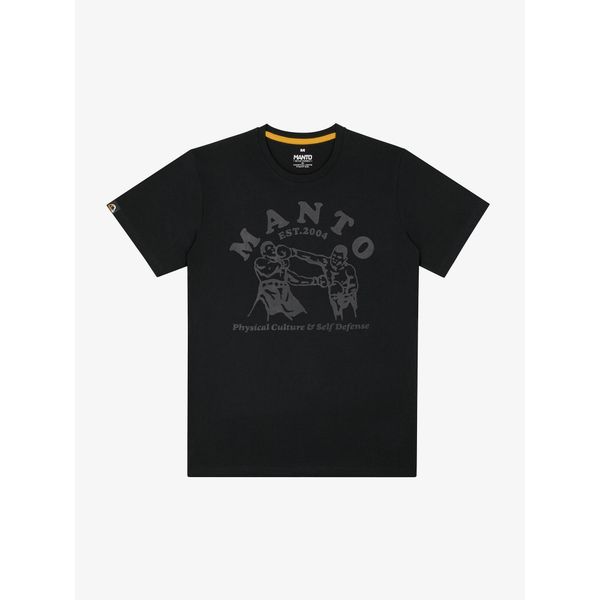 MANTO t-shirt BOXEO czarny. Czarne t-shirty damskie Manto, bez wzorów, bez kołnierzyka. Za 109.00 zł.