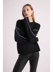Maison Héritage Cashmere Kaszmirowy sweter w kolorze czarnym rozmiar: L/XL. Czarne swetry klasyczne damskie Maison Héritage Cashmere, l, z kaszmiru, bez kołnierzyka. Za 387.24 zł.